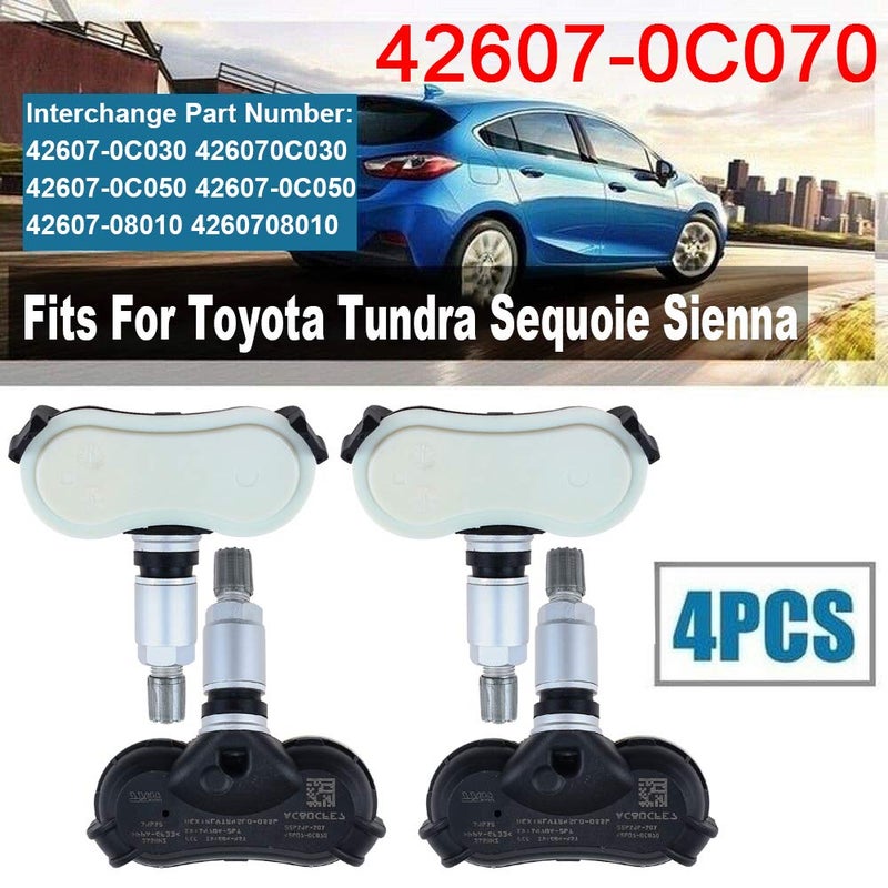 YAOPEI 4Pcs Tire Pressure Sensors TPMS Sensor Tire Pressure Monitoring System 315MHz Fits for 06-19 Sienna 07-17 Tundra 08-18 Sequoia Replace OE# 42607-0C070 - Image 2